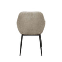 Silla ISABELLA de patas negras, en taupe, vista trasera