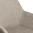 Silla ISABELLA de patas negras, en taupe, detalle del acabado