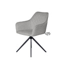 Silla AMALIA, en gris claro, vista en perspectiva