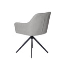 Silla AMALIA, en gris claro, vista trasera en perspectiva
