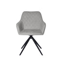 Silla AMALIA, en gris claro, vista frontal