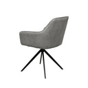 Silla AMALIA, en gris oscuro, vista trasera en perspectiva