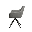 Silla AMALIA, en gris oscuro, vista lateral