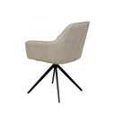 Silla AMALIA, en beige, vista trasera en perspectiva