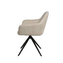 Silla AMALIA, en beige, vista lateral