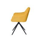 Silla AMALIA, en mostaza, vista lateral
