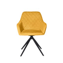 Silla AMALIA, en mostaza, vista frontal