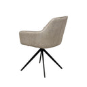 Silla AMALIA, en taupe, vista trasera en perspectiva