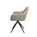 Silla AMALIA, en taupe, vista lateral
