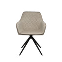 Silla AMALIA, en taupe, vista frontal