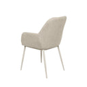 Silla ISABELLA de patas beige, en beige, vista trasera en perspectiva