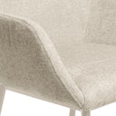 Silla ISABELLA de patas beige, en beige, detalle del acabado