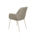 Silla ISABELLA de patas beige, en taupe, vista trasera en perspectiva