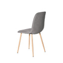 Silla ILIANA, en gris claro, vista trasera en perspectiva