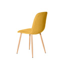 Silla ILIANA, en mostaza, vista trasera en perspectiva