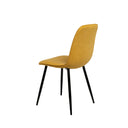 Silla MARLEEN, en mostaza, vista trasera en perspectiva