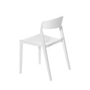 Silla ADELYN, en blanco, vista trasera en perspectiva