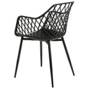 Silla CHARLOTTE, en negro, vista trasera en perspectiva