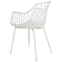 Silla CHARLOTTE, en blanco, vista trasera en perspectiva