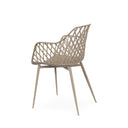 Silla CHARLOTTE, en beige, vista trasera en perspectiva