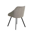Silla MACIE, en gris claro, vista trasera en perspectiva