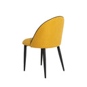 Silla SLOANE, en mostaza, vista trasera en perspectiva