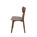 Silla KEIRA, en nogal y gris claro, vista lateral