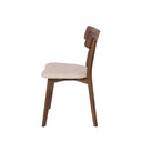 Silla KEIRA, en nogal y beige, vista lateral