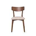 Silla KEIRA, en nogal y beige, vista frontal