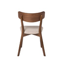 Silla KEIRA, en nogal y beige, vista trasera