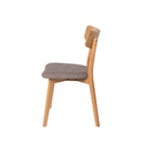 Silla KEIRA, en roble y gris claro, vista lateral