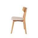 Silla KEIRA, en roble y beige, vista lateral