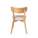 Silla KEIRA, en roble y beige, vista trasera