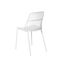 Silla NERINA, en blanco, vista trasera en perspectiva