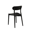 Silla GRETA, en negro, vista trasera en perspectiva