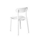 Silla GRETA, en blanco, vista trasera en perspectiva
