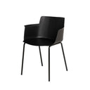 Silla DOLLY, en negro, vista en perspectiva