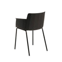 Silla DOLLY, en negro, vista trasera en perspectiva