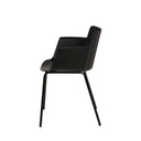 Silla DOLLY, en negro, vista lateral