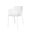 Silla DOLLY, en blanco, vista en perspectiva