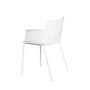 Silla DOLLY, en blanco, vista trasera en perspectiva