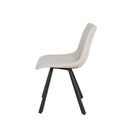 Silla BRIANA, en beige, vista lateral
