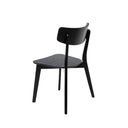 Silla ALAIA, en negro, vista trasera en perspectiva