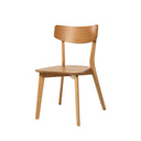 Silla ALAIA, en roble, vista en perspectiva
