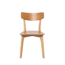 Silla ALAIA, en roble, vista frontal