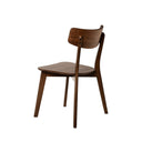 Silla ALAIA, en nogal, vista trasera en perspectiva