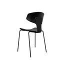 Silla RENE, en negro, vista trasera en perspectiva