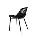 Silla RANIA, en negro, vista trasera en perspectiva