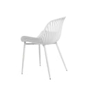 Silla RANIA, en blanco, vista trasera en perspectiva
