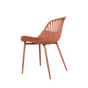 Silla RANIA, en terracota, vista trasera en perspectiva